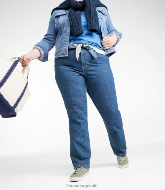kvinner jeans i ekte form 24VDH6900 L.L.Bean klær skylles