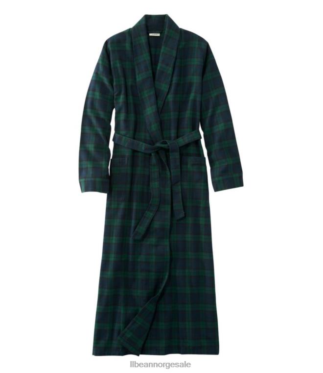 kvinner skotsk rutete flanell kappe 24VDH3341 L.L.Bean klær svart klokke