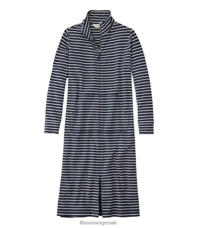kvinner ultramyk sweatshirt kappe 24VDH3330 L.L.Bean klær klassisk marine/kremstripe