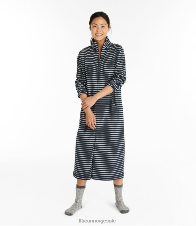 kvinner ultramyk sweatshirt kappe 24VDH4899 L.L.Bean klær marin blå stripe