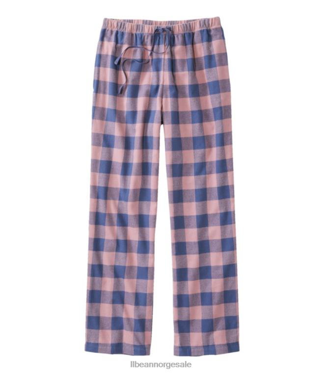 kvinner flanell sovebukser 24VDH4827 L.L.Bean klær vasket orkide/rå indigo bøffel