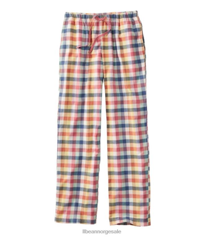 kvinner flanell sovebukser 24VDH6552 L.L.Bean klær sienna murstein