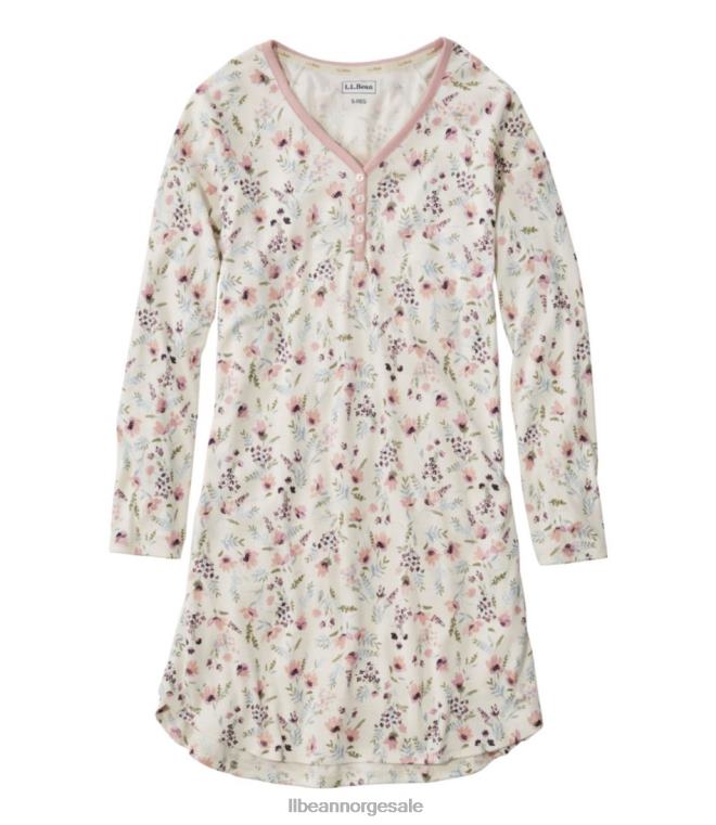 kvinner gjenopprettende nattøy 24VDH728 L.L.Bean klær seilduk floral haug