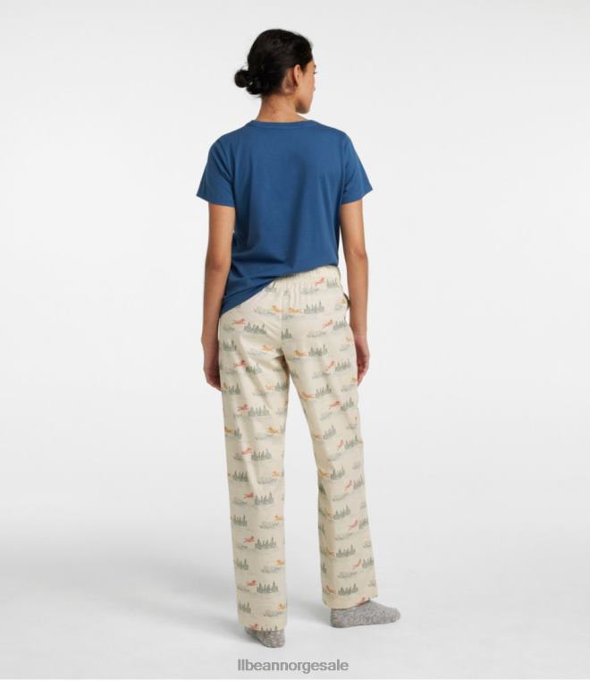 kvinner komfort stretch sleep pj sett 24VDH7294 L.L.Bean klær blå grønn
