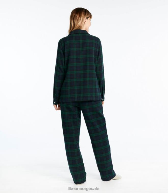 kvinner skotsk rutete flanell pyjamas 24VDH6992 L.L.Bean klær kjole gordon