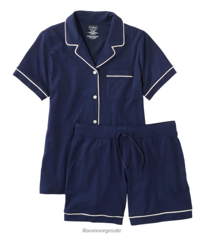 kvinner supermyk krympefri pyjamas 24VDH3269 L.L.Bean klær lys marine