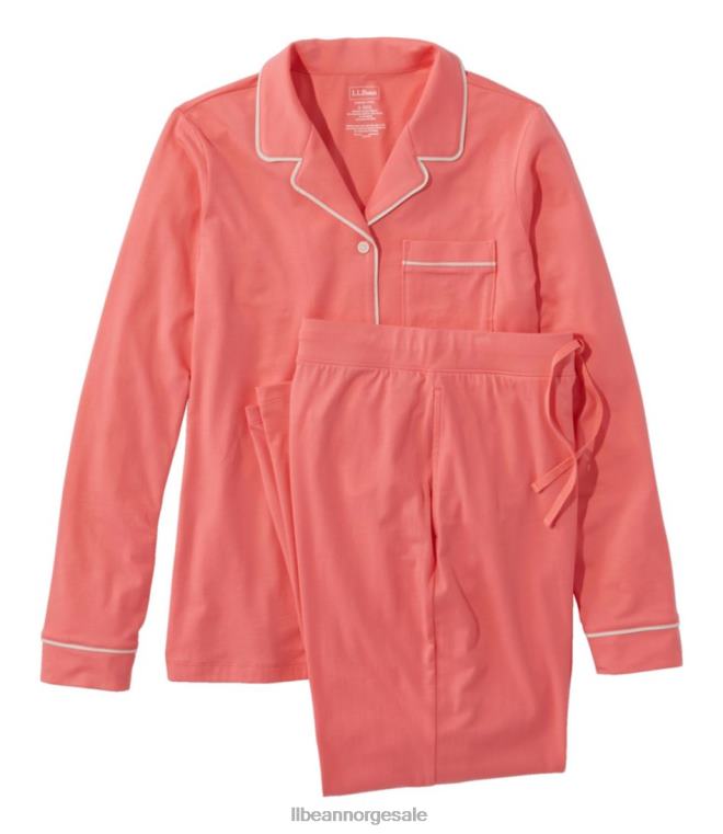 kvinner supermykt krympefritt pyjamassett 24VDH396 L.L.Bean klær fersken sorbet