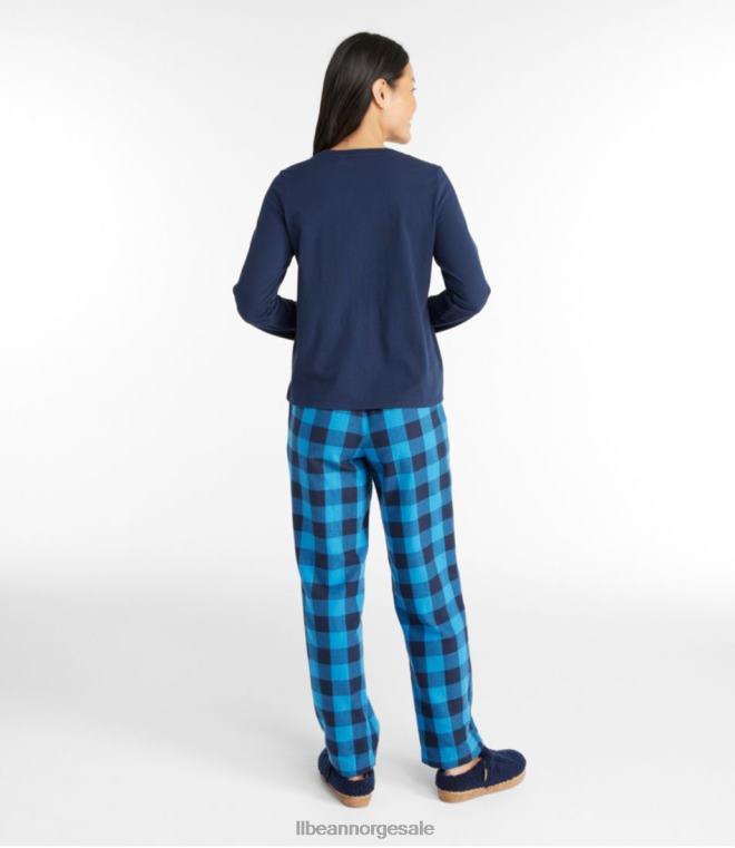 kvinner x peanøtter camp pj sett 24VDH791 L.L.Bean klær marin blå bøffel