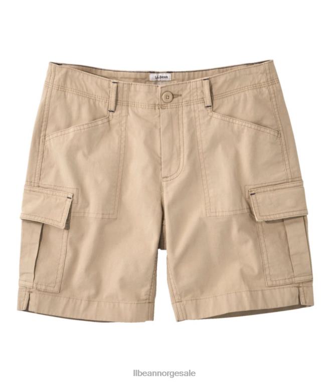 kvinner cargo-shorts i stretch lerret 24VDH201 L.L.Bean klær steinblokk