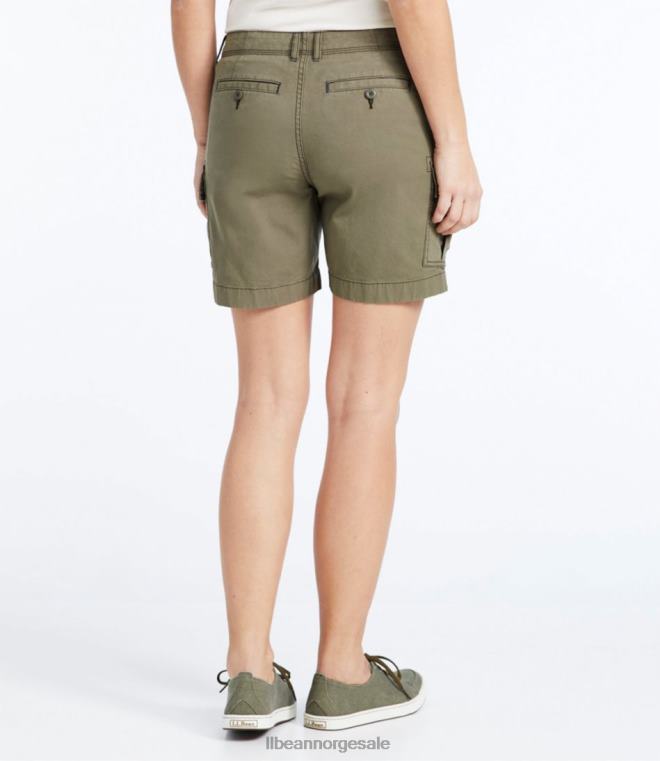 kvinner cargo-shorts i stretch lerret 24VDH201 L.L.Bean klær steinblokk