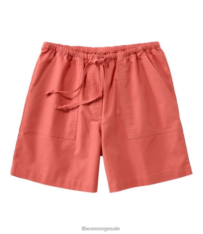 kvinner solvaskede shorts 24VDH6487 L.L.Bean klær mineralrød