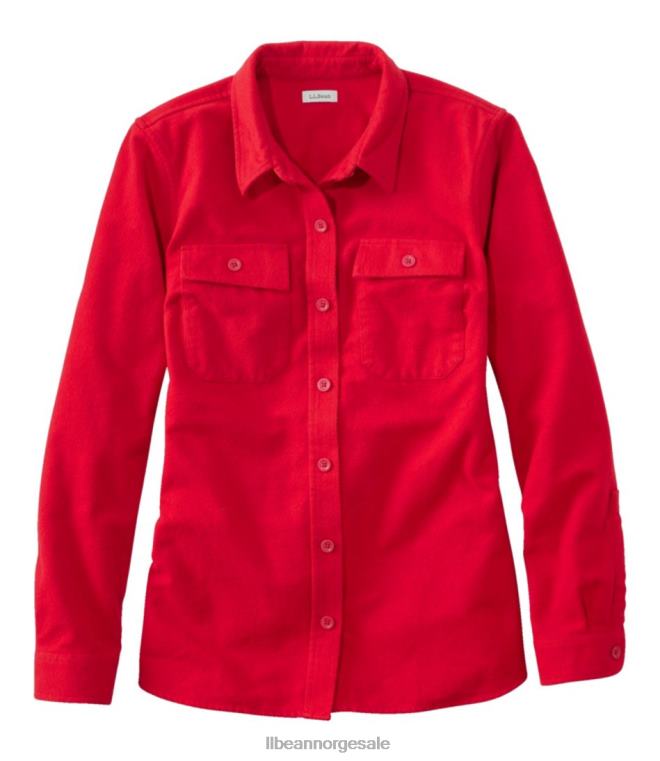 kvinner Heritage chamois skjorte 24VDH4881 L.L.Bean klær rik rød