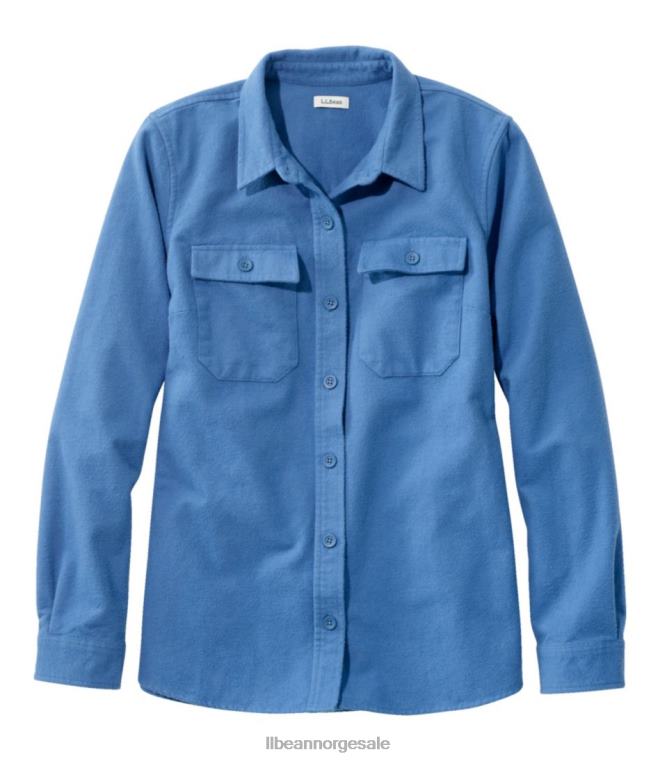 kvinner Heritage chamois skjorte 24VDH7203 L.L.Bean klær påfugl blå