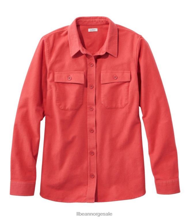 kvinner Heritage chamois skjorte 24VDH7298 L.L.Bean klær dyp korall