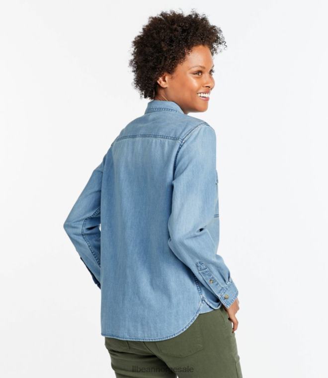 kvinner Heritage vasket denimskjorte 24VDH32 L.L.Bean klær bygg
