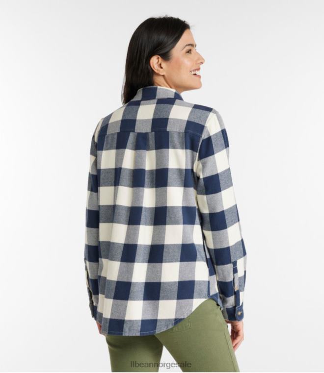 kvinner bløtbørstet flanellskjorte 24VDH169 L.L.Bean klær myk gran