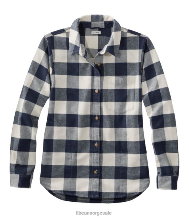 kvinner bløtbørstet flanellskjorte 24VDH4686 L.L.Bean klær mørk indigo
