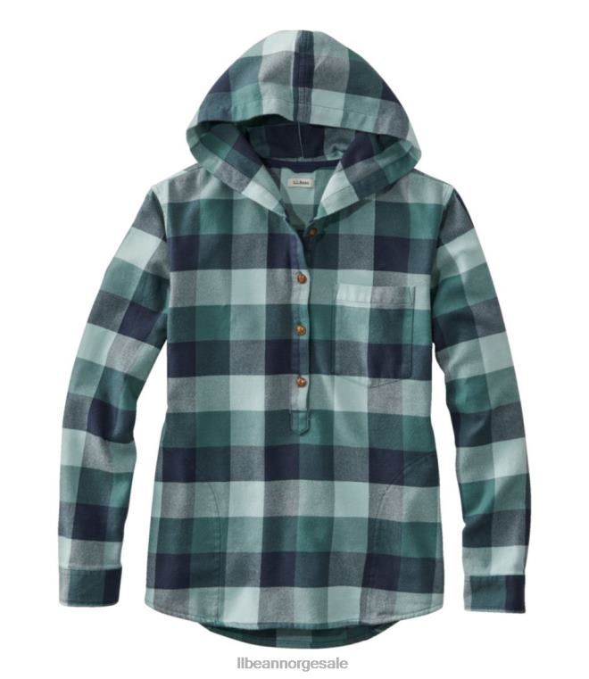 kvinner hettegenser i myk børstet flanell 24VDH168 L.L.Bean klær myk gran