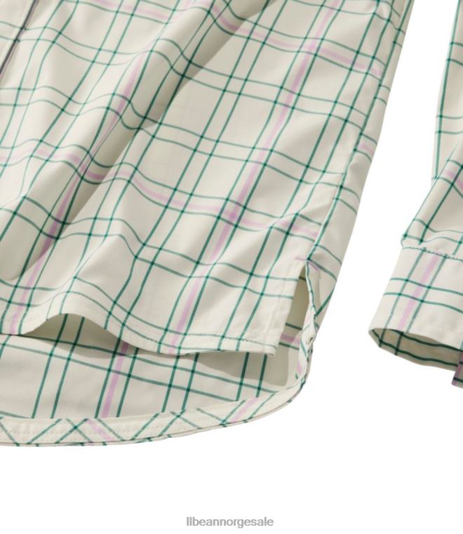 kvinner hverdags solsmart vevd skjorte med lange ermer 24VDH3207 L.L.Bean klær myk gran/rosinbrun