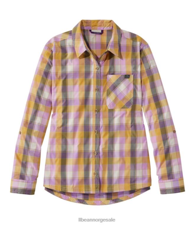 kvinner hverdags solsmart vevd skjorte med lange ermer 24VDH4805 L.L.Bean klær syrin/varmt gull