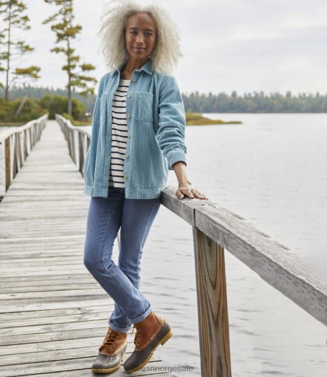 kvinner komfortabel cordfløyel avslappet skjorte 24VDH2953 L.L.Bean klær sjøsalt