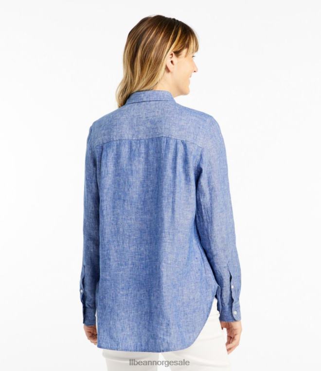 kvinner premium vaskbar linskjorte 24VDH5694 L.L.Bean klær skall rosa