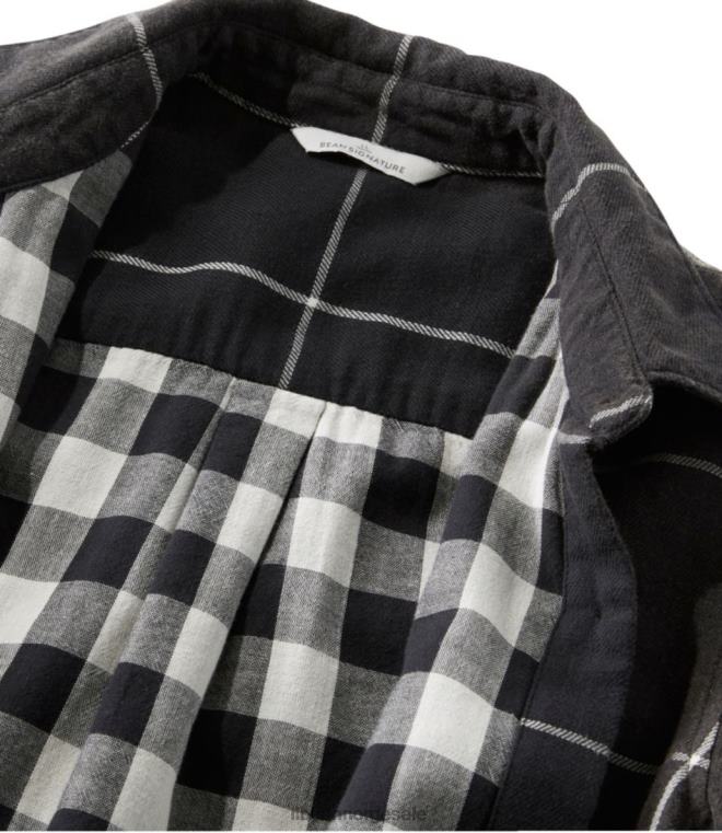 kvinner signatur dobbelvevet skjorte i bomull 24VDH163 L.L.Bean x Double L klær burgunder