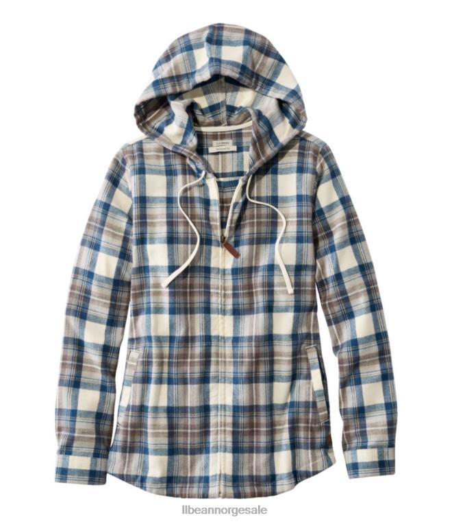kvinner skotsk rutete flanellskjorte 24VDH2951 L.L.Bean klær indigo tartan