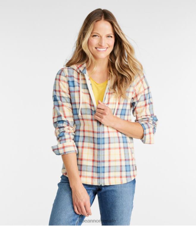 kvinner skotsk rutete flanellskjorte 24VDH2951 L.L.Bean klær indigo tartan