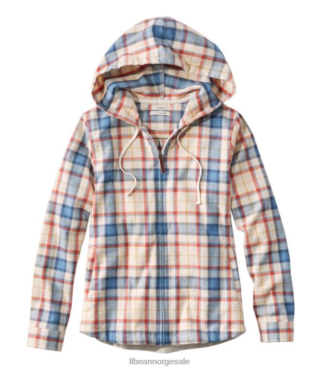 kvinner skotsk rutete flanellskjorte 24VDH6409 L.L.Bean klær freeport krem