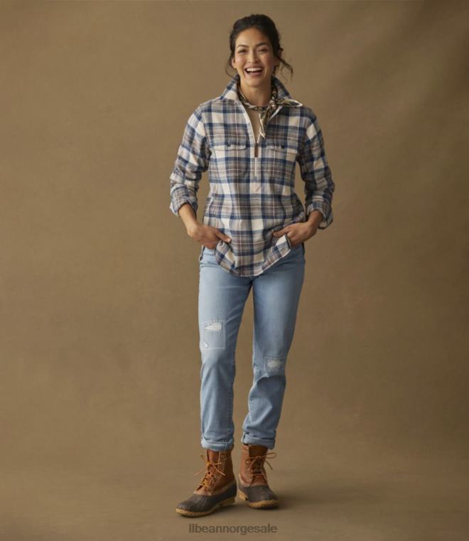 kvinner skotsk rutete flanellskjorte 24VDH6907 L.L.Bean klær rane roy