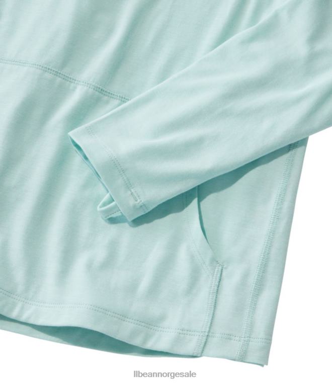 kvinner tropicwear komfort hettegenser 24VDH3897 L.L.Bean klær blek turkis