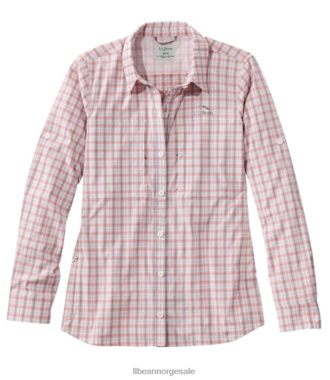kvinner tropicwear pro stretch skjorte 24VDH3390 L.L.Bean klær solbelyst korall