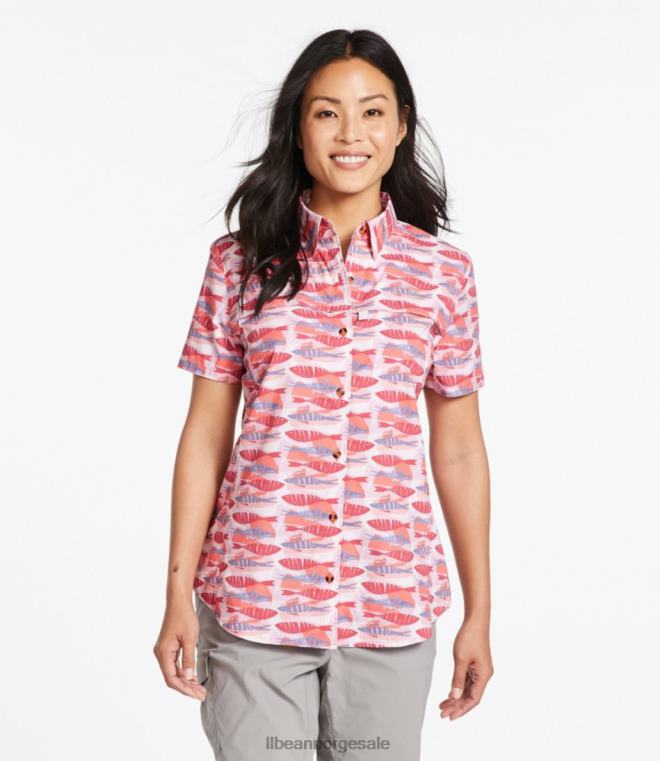 kvinner tropicwear skjorte 24VDH3246 L.L.Bean klær fair aqua fish print