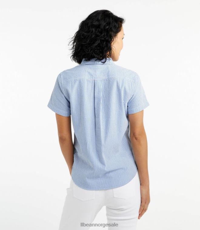 kvinner vacationland seersucker skjorte 24VDH4598 L.L.Bean klær hav jade