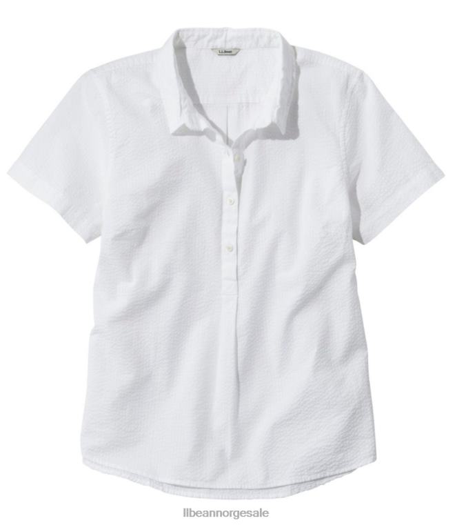 kvinner vacationland seersucker skjorte 24VDH5672 L.L.Bean klær hvit