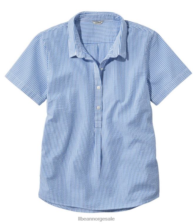 kvinner vacationland seersucker skjorte 24VDH6416 L.L.Bean klær lys capri