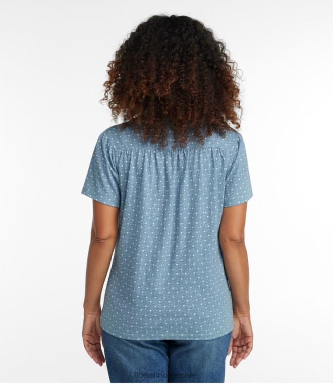 kvinner T-skjorte i økologisk bomull 24VDH56 L.L.Bean klær rangeley blue ditsy floral