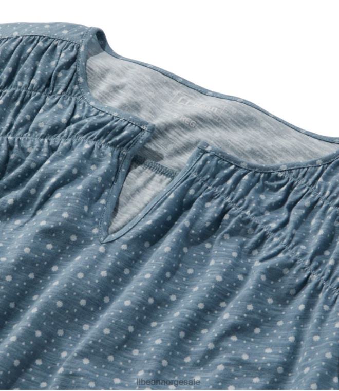 kvinner T-skjorte i økologisk bomull 24VDH56 L.L.Bean klær rangeley blue ditsy floral