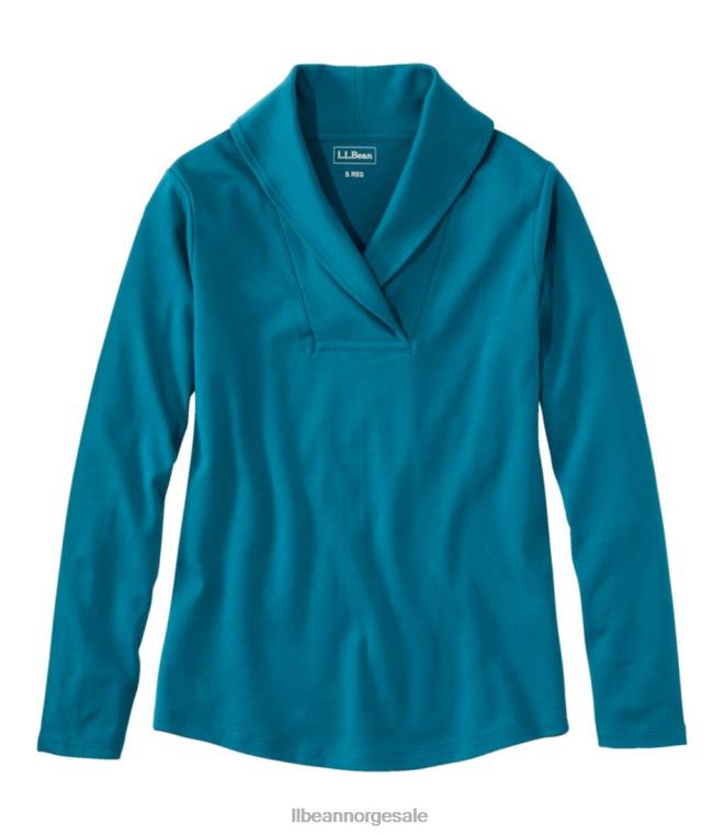 kvinner genser 24VDH6902 L.L.Bean klær dyp turkis