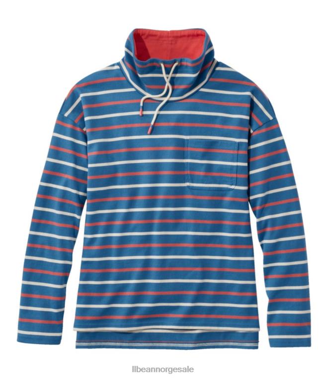 kvinner heritage mariner topp 24VDH3316 L.L.Bean klær marinblå/mineralrød