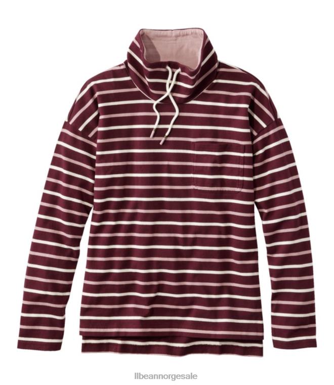 kvinner heritage mariner topp 24VDH4889 L.L.Bean klær dyp vin/tawny rose