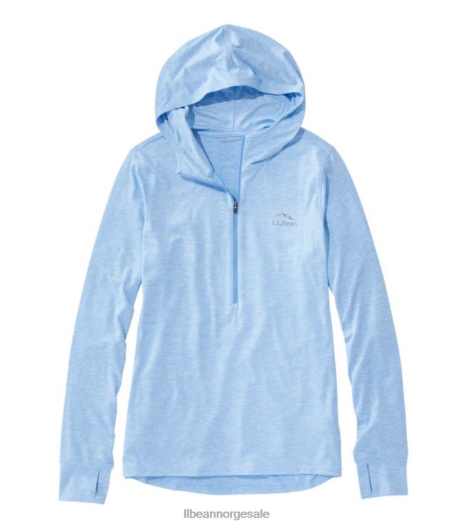 kvinner insect shield pro strikket hettegenser 24VDH349 L.L.Bean klær blå asterlyng