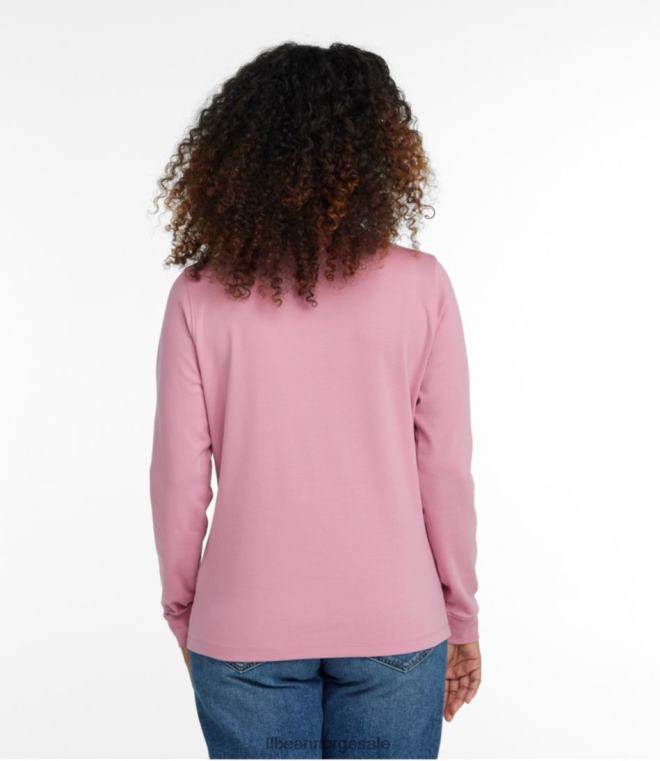 kvinner interlock mock-turtleneck 24VDH5894 L.L.Bean klær mørkt tranebær