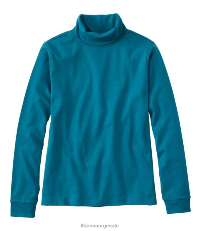 kvinner interlock turtleneck 24VDH4637 L.L.Bean klær dyp turkis