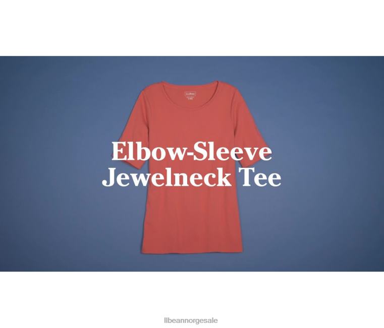 kvinner jewelneck t-skjorte 24VDH4571 L.L.Bean klær mørkt tranebær