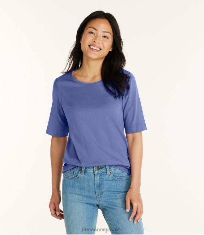 kvinner jewelneck t-skjorte 24VDH6865 L.L.Bean klær lavendel