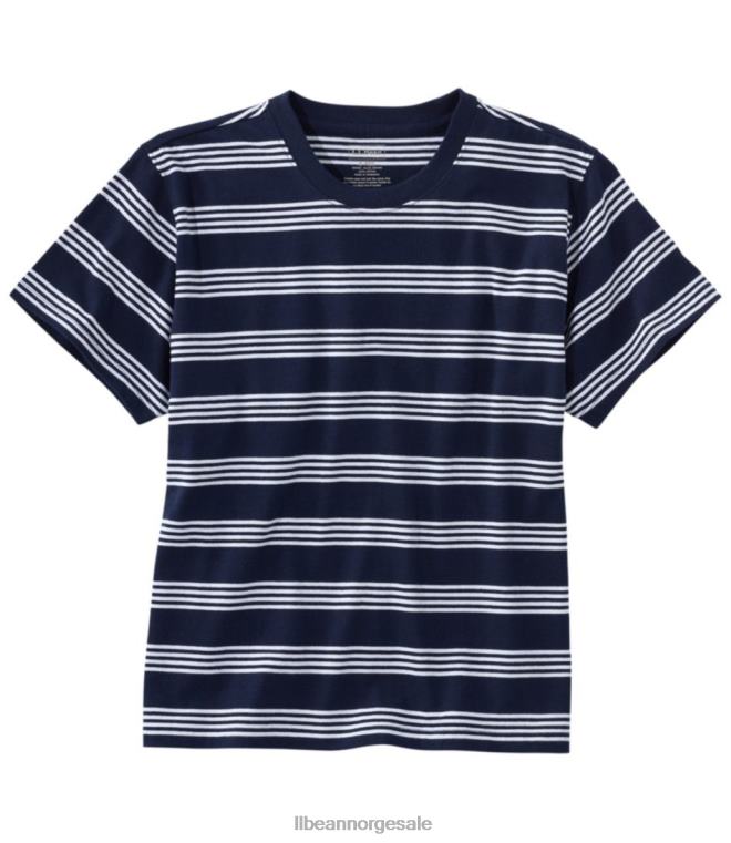 kvinner lørdag t-skjorte 24VDH3494 L.L.Bean klær klassisk marine/hvit