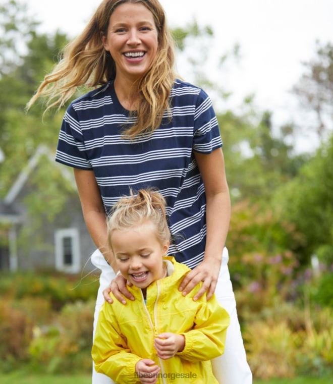 kvinner lørdag t-skjorte 24VDH3494 L.L.Bean klær klassisk marine/hvit