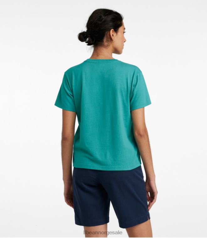 kvinner lørdag t-skjorte 24VDH5757 L.L.Bean klær mineralrød lyng